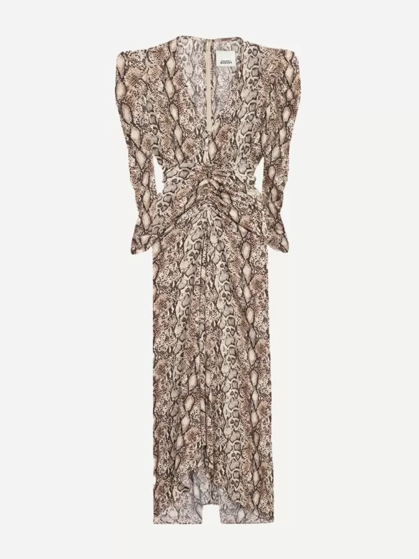 Isabel Marant Albini Dress in Natural Python