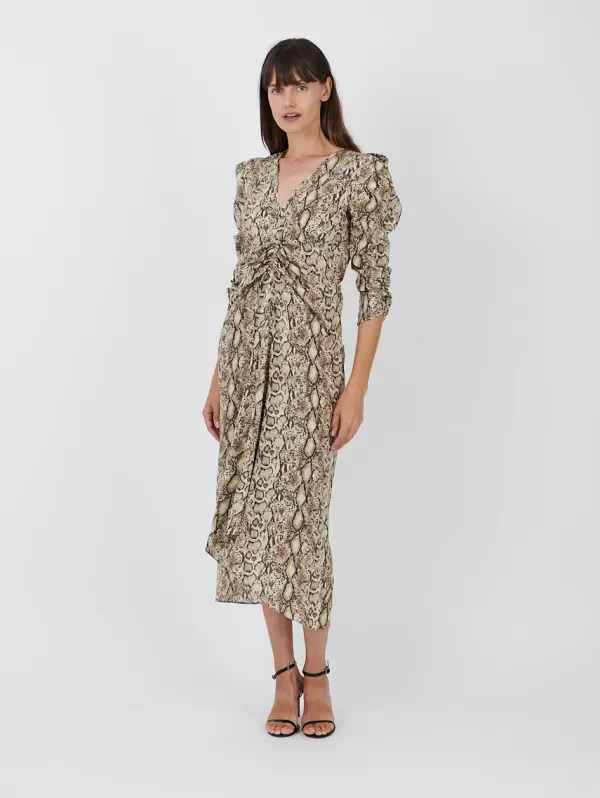 Isabel Marant Albini Dress in Natural Python