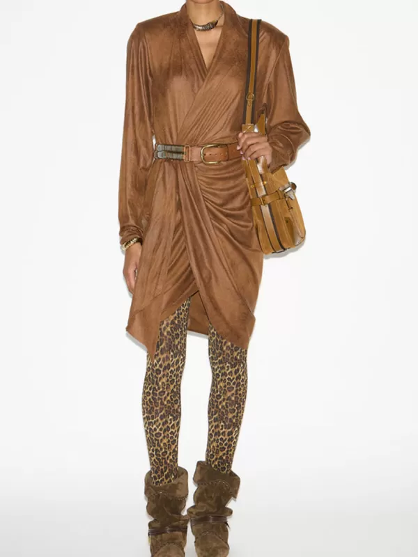 Isabel Marant Aleora Dress in Cognac