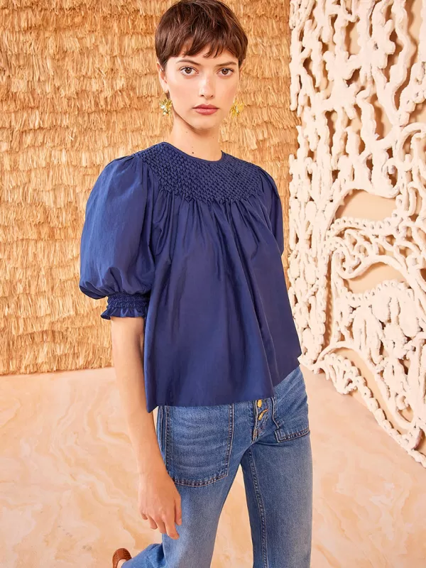 Ulla Johnson Alita Top in Midnight