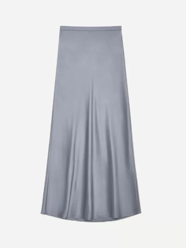 Anine Bing Bar Silk Skirt in Grey