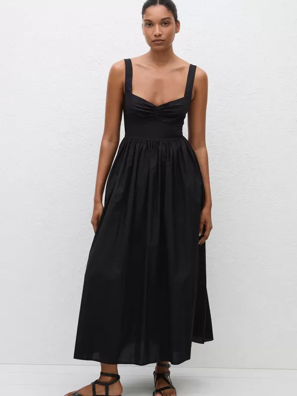 Matteau Bralette Midi Dress in Black