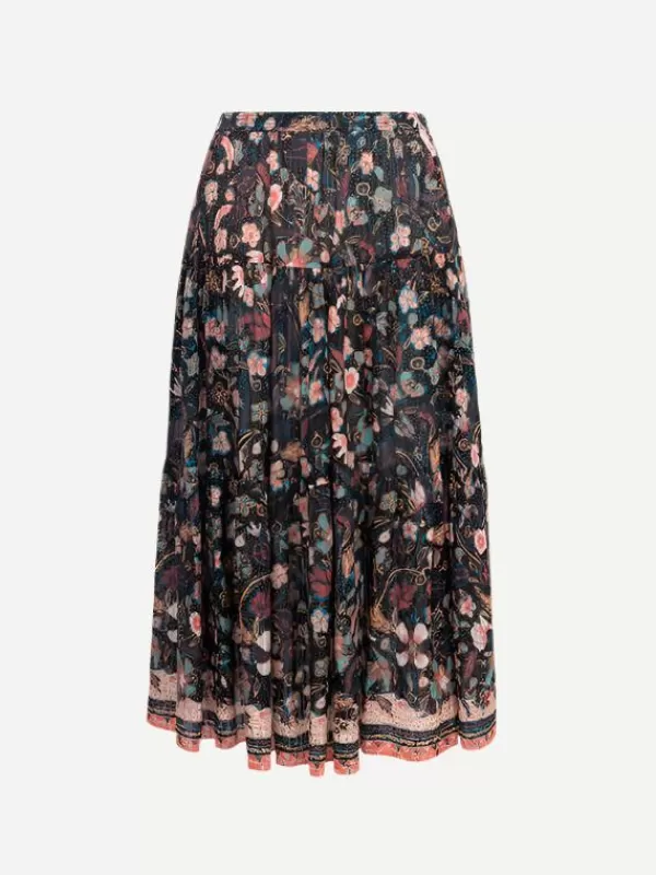 Ulla Johnson Cambrie skirt in Obsidian Botanica