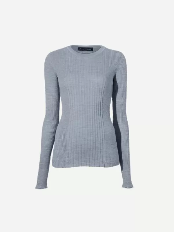 Proenza Schouler Cassidy Sweater in Light Grey Melange