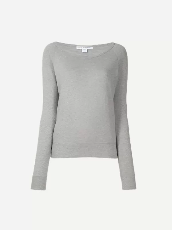 James Perse Classic Raglan Sweatshirt in Heather Grey