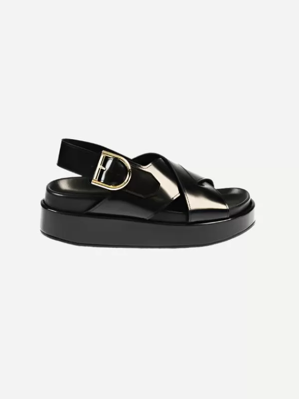 Dries Van Noten Crisscross Platform in Fussbett in Black