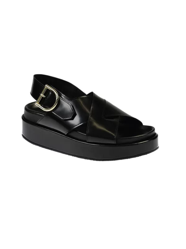 Dries Van Noten Crisscross Platform in Fussbett in Black