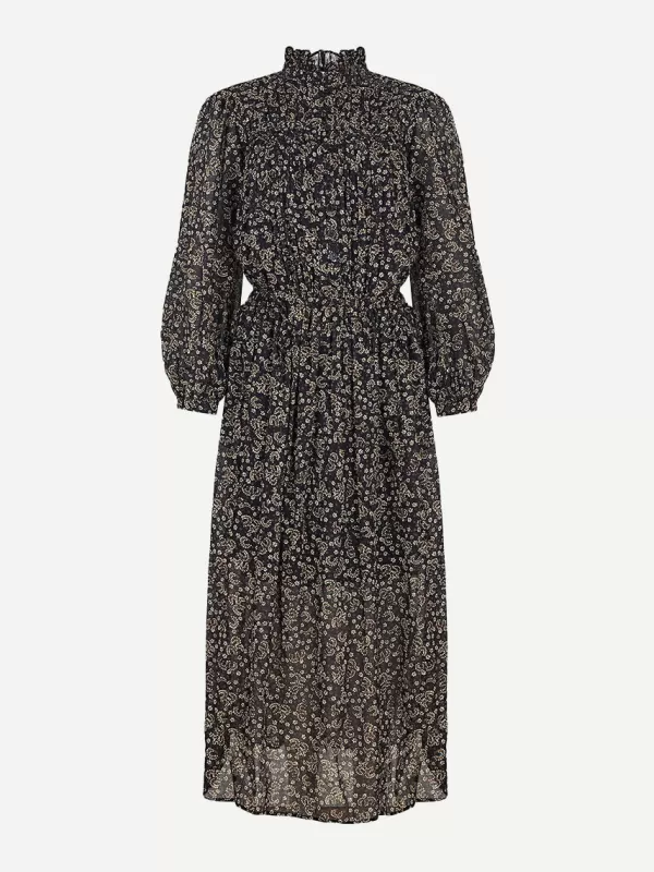 Marant Etoile Dalida Dress in Black/Ochre