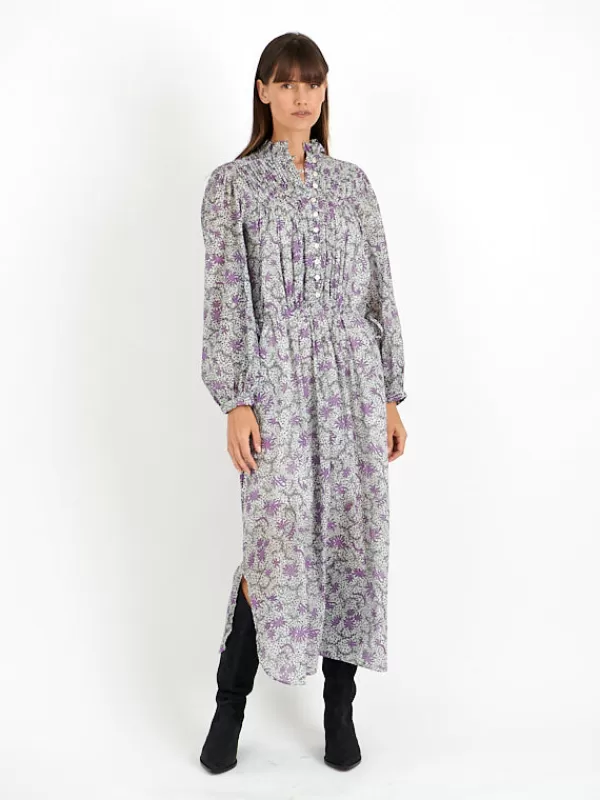 Marant Etoile Dalida Dress in Ecru/Lilac