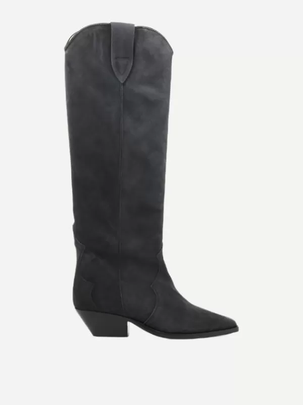 Isabel Marant Denvee High Boots in Faded Black