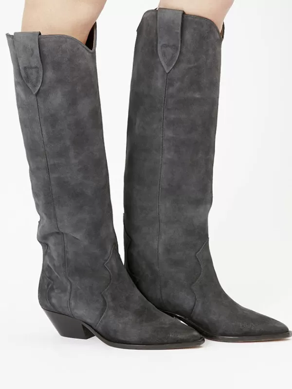 Isabel Marant Denvee High Boots in Faded Black