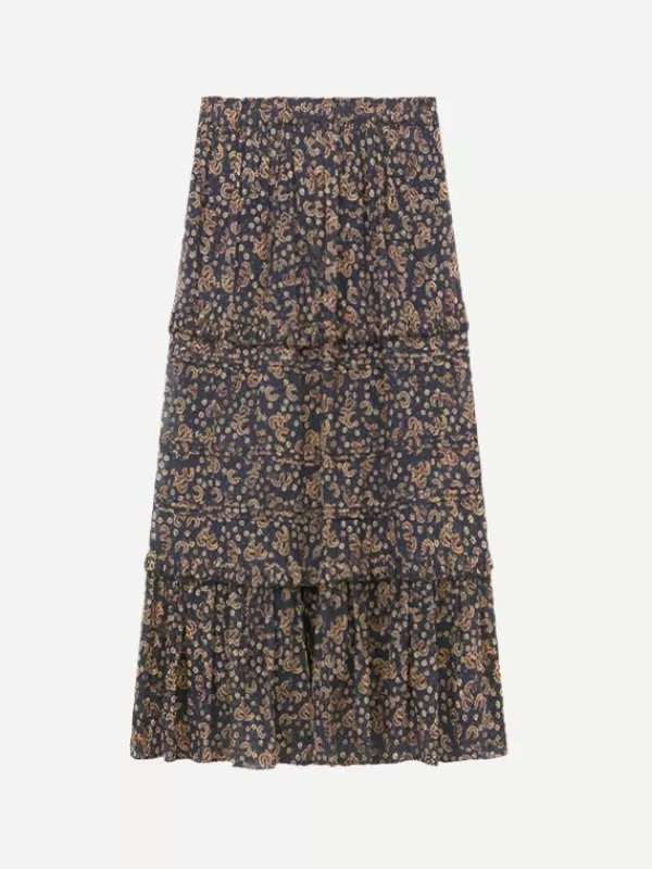 Marant Etoile Diya Skirt in Black/Ochre