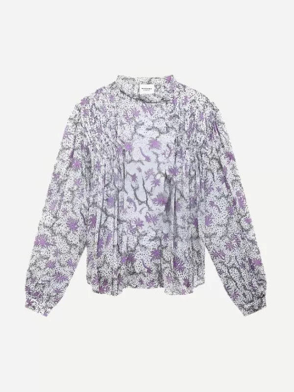 Marant Etoile Dubna Top in Ecru/Lilac