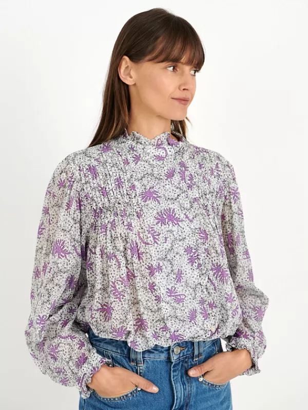 Marant Etoile Dubna Top in Ecru/Lilac