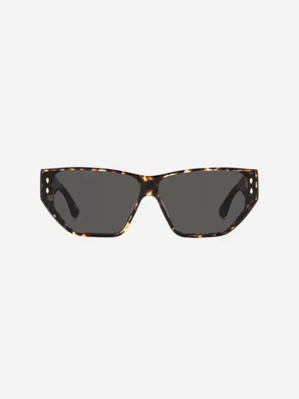 Isabel Marant Flat Framed Square Sunglasses in Havana