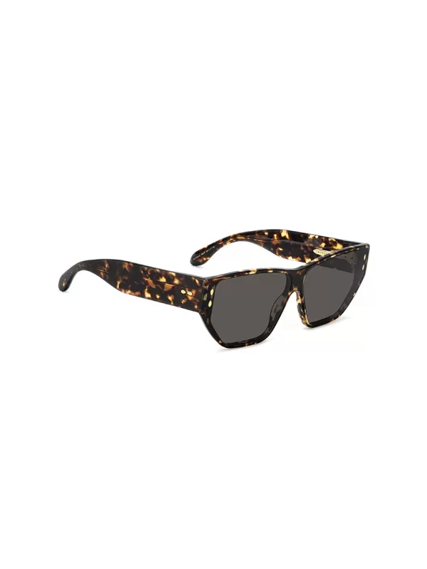 Isabel Marant Flat Framed Square Sunglasses in Havana