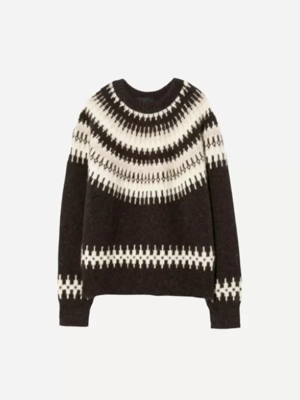 Nili Lotan Genevive Sweater in Chocolate Fairisle