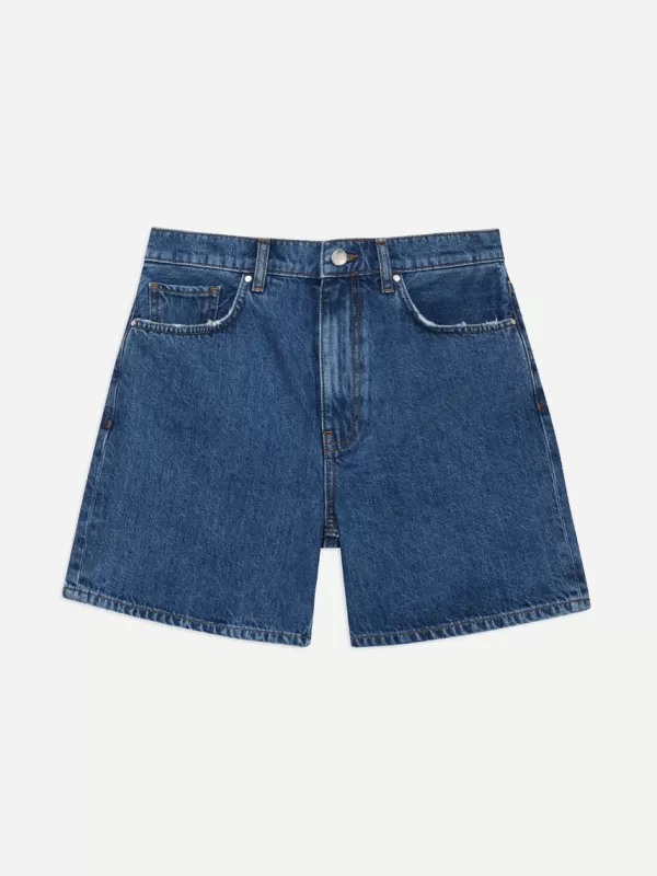 Anine Bing Kat Short in Medium Indigo