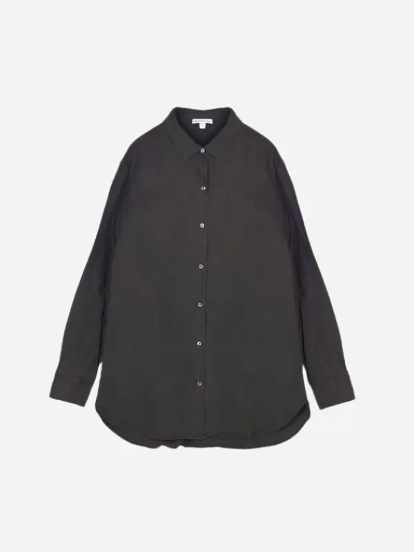 James Perse Lightweight Linen Shirt in Magma Pigment