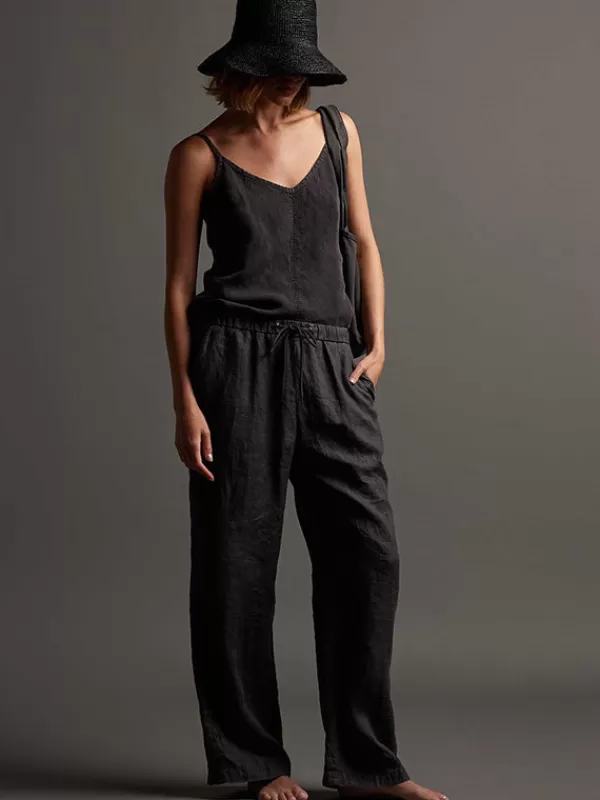 James Perse Linen Lounge Pant in Magma Pigment