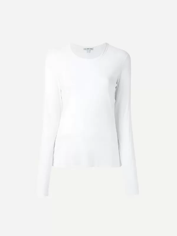 James Perse Long Sleeve Slub Tee in White