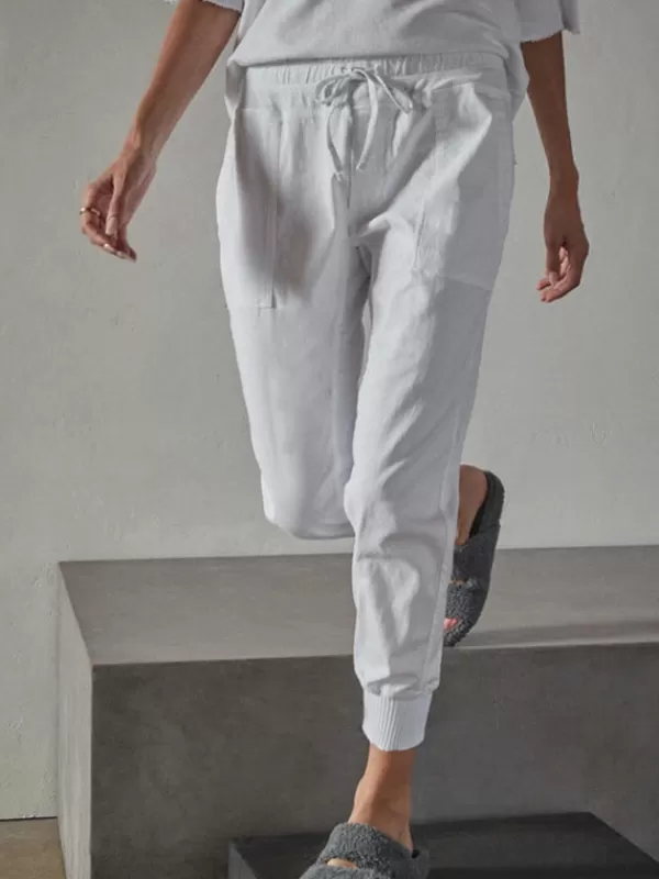 James Perse Mixed Media Pant in White