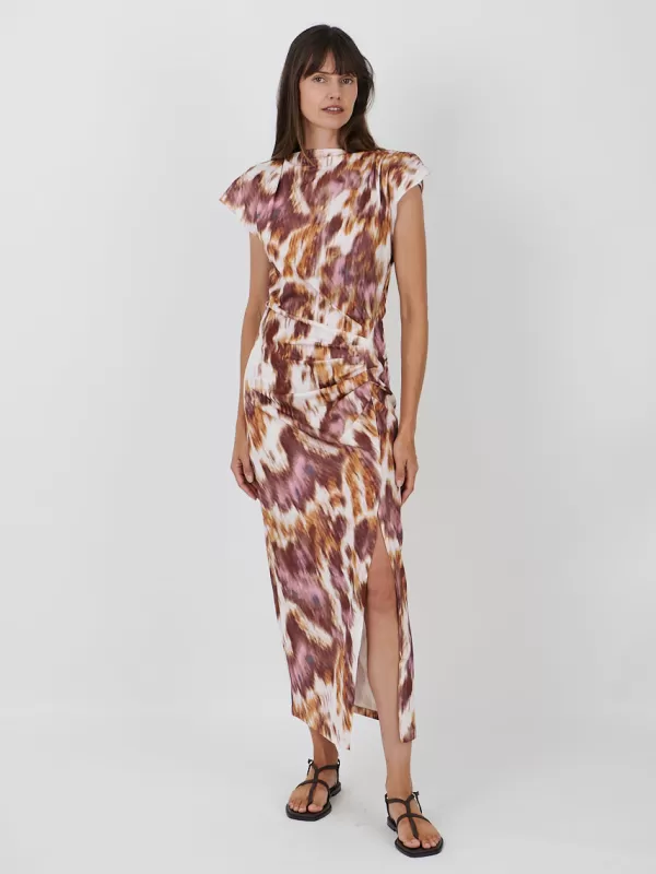 Marant Etoile Nadela Dress in Ecru/Ochre