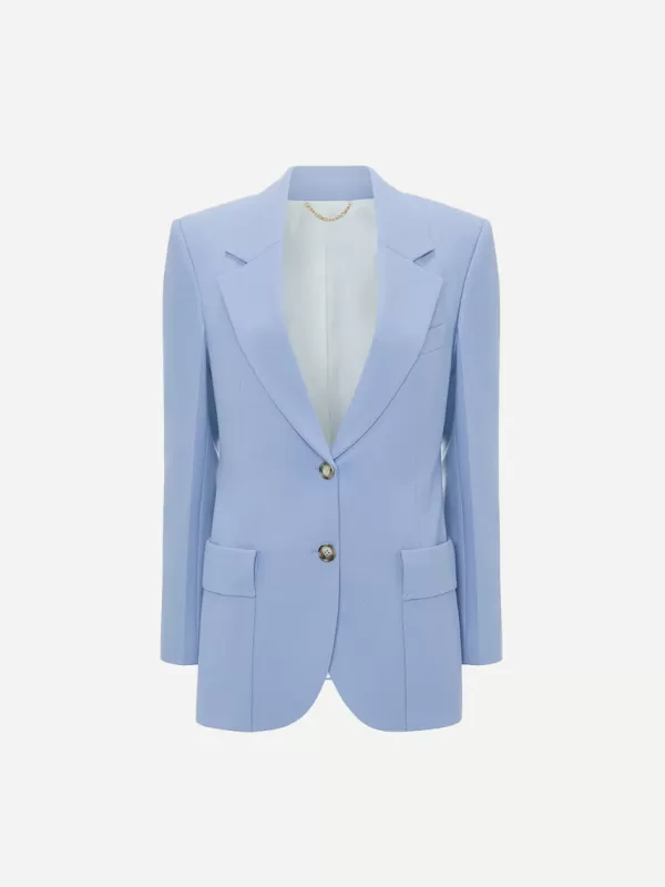 Victoria Beckham Patch Pocket Jacket in Bluebell