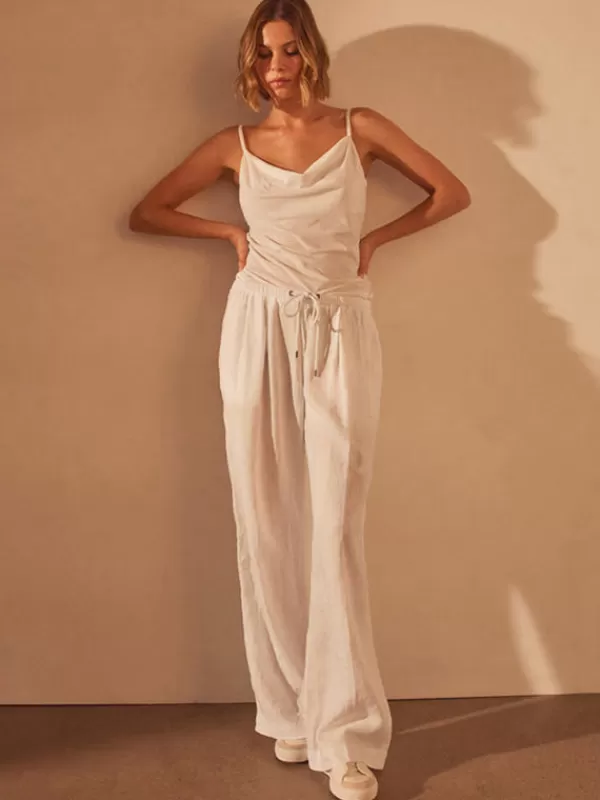 James Perse Relaxed Wide Leg Pant in White