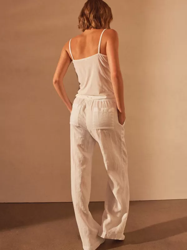 James Perse Relaxed Wide Leg Pant in White