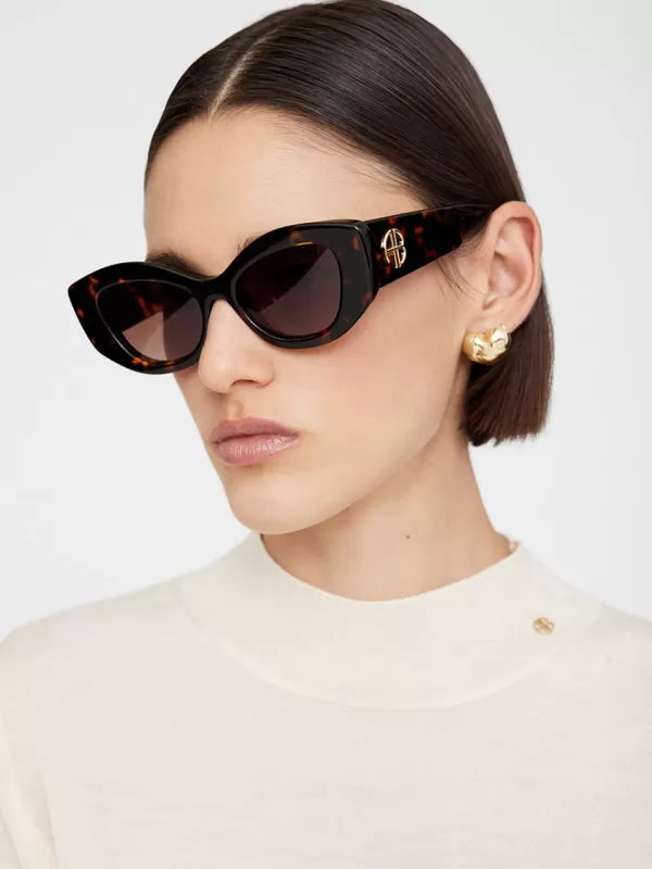 Anine Bing Rennes Sunglasses in Dark Tortoise