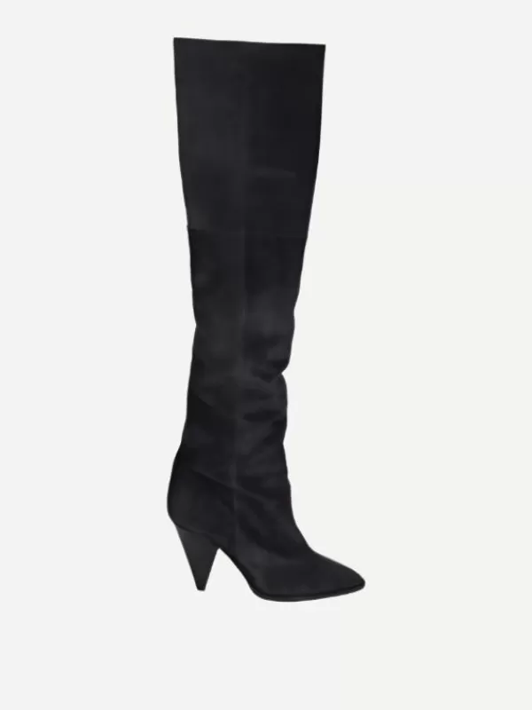 Isabel Marant Riria Thigh Boots in Faded Black