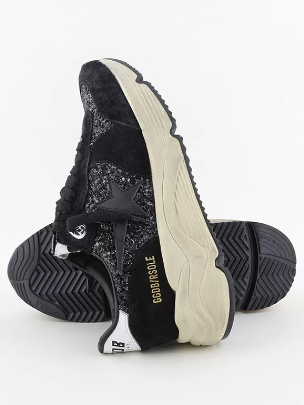 GOLDEN GOOSE Running Sole All Black Glitter