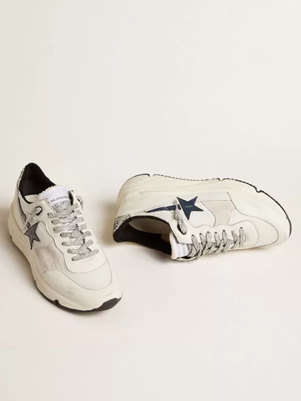 GOLDEN GOOSE Running Sole Sneaker in Metallic White