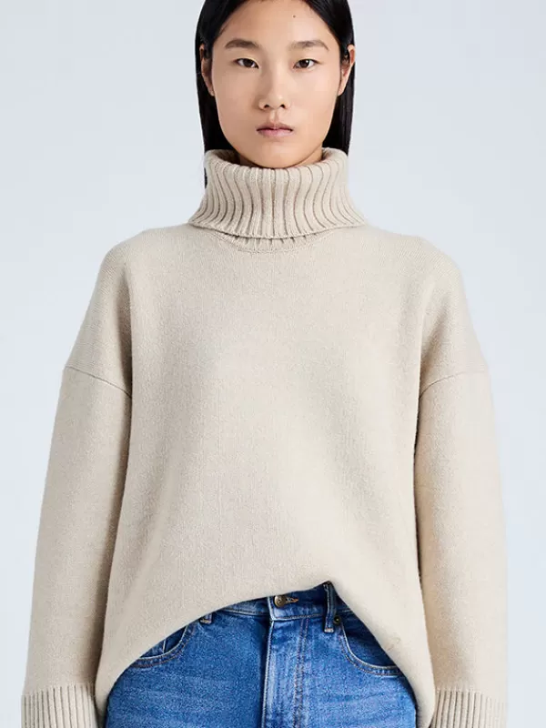 Proenza Schouler Sandra Turtleneck Sweater in Oatmeal