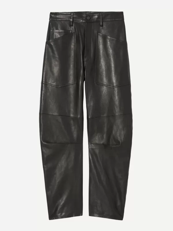 Nili Lotan Shon Leather Pant in Black