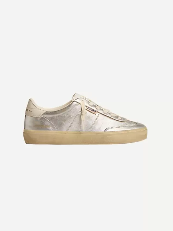 GOLDEN GOOSE Soul-Star Laminated Sneaker in Silver