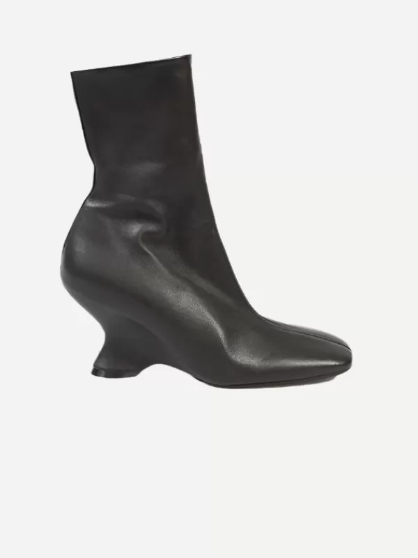 Dries Van Noten Wedge Glove Ankle Boot in Dark Brown